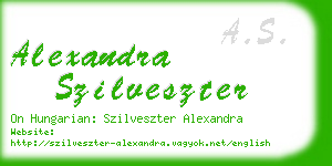 alexandra szilveszter business card